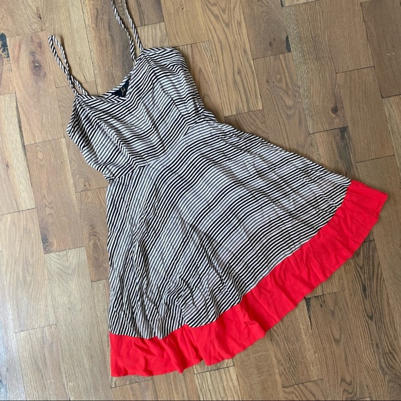 Jacks Colorblock Striped Black White Red Dress Size 8 - Picture 3 of 14